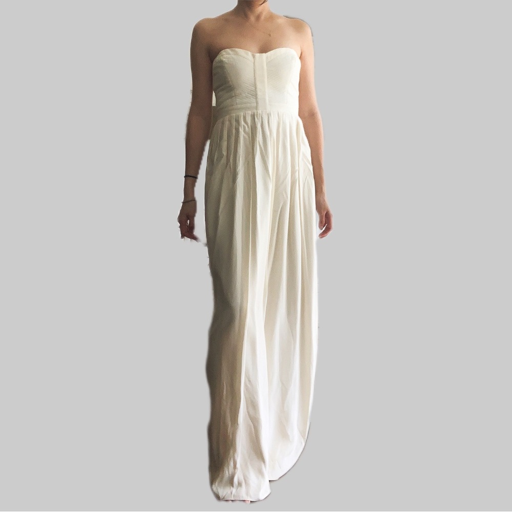 White Maxi Strapless Dress | Size 0